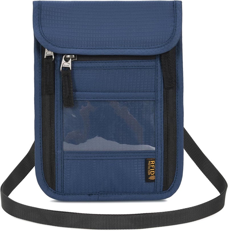 Arouselove Neck Wallet Lightweight RFID Blocking Waterproof Travel Pouch for Women Men - Image 1